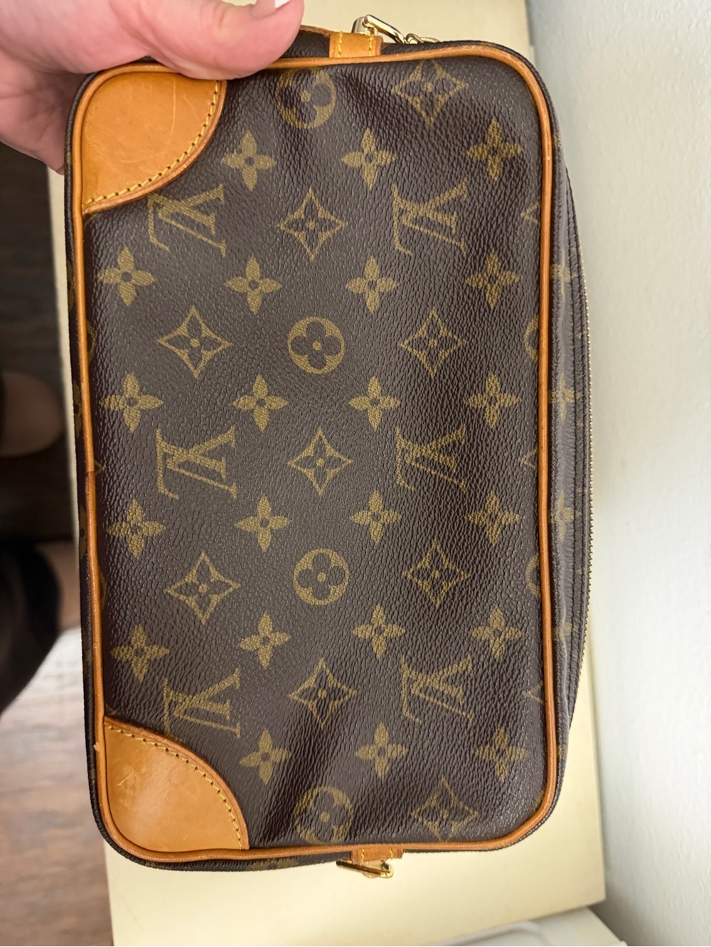 Louis Vuitton Monogram Canvas Toiletry Pouch in Brown and Tan - Picture 14 of 16